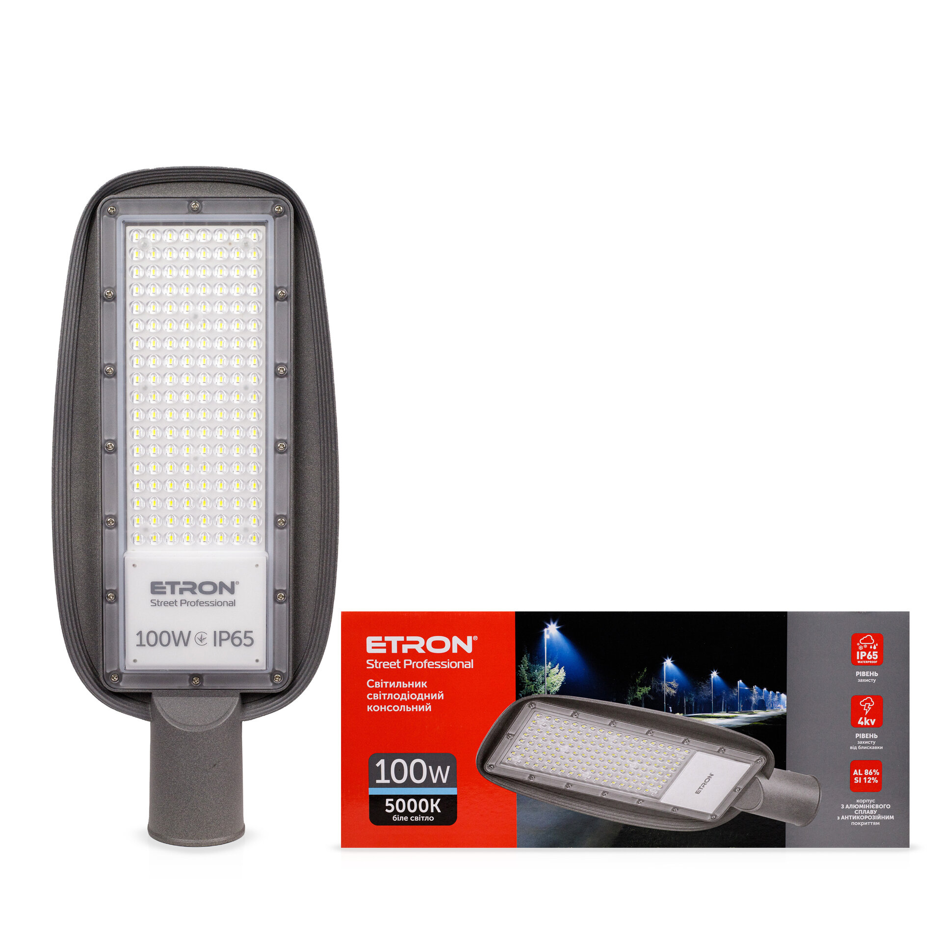 Світильник світлодіодний консольний Street 1-ESP-334 100W IP65 5000K Professional TM ETRON